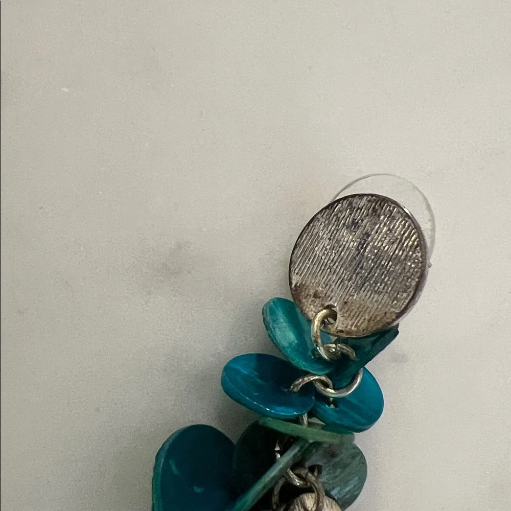 Teal Disc Drop Earrings - Women Jewelry